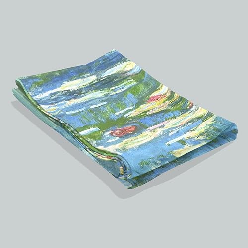 Miniatura 5 de Wall Tapestry Water Lilies Monet Flowers Decoration Wall Hanging Tapestry 90 x 60 Inch