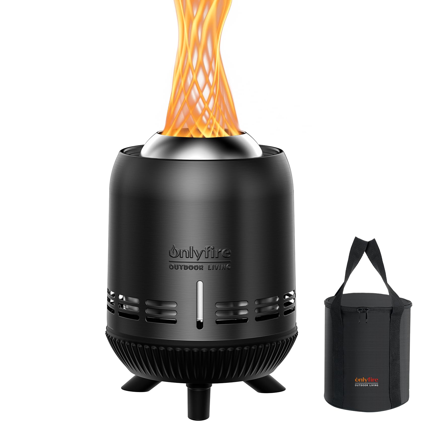 Braciere Portatile vidaXL Senza Fumo | Acciaio Nero per Campeggio