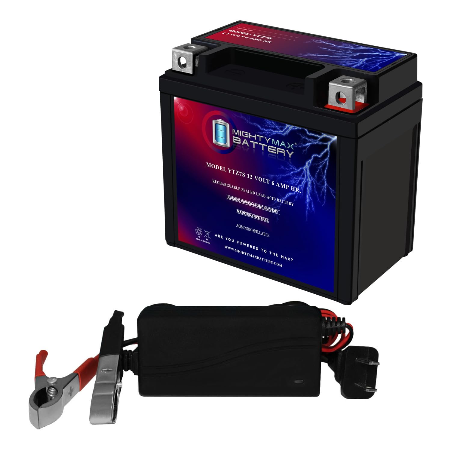 Amazon.com: Mighty Max Battery YTZ7S 12V 6AH Battery for Yamaha