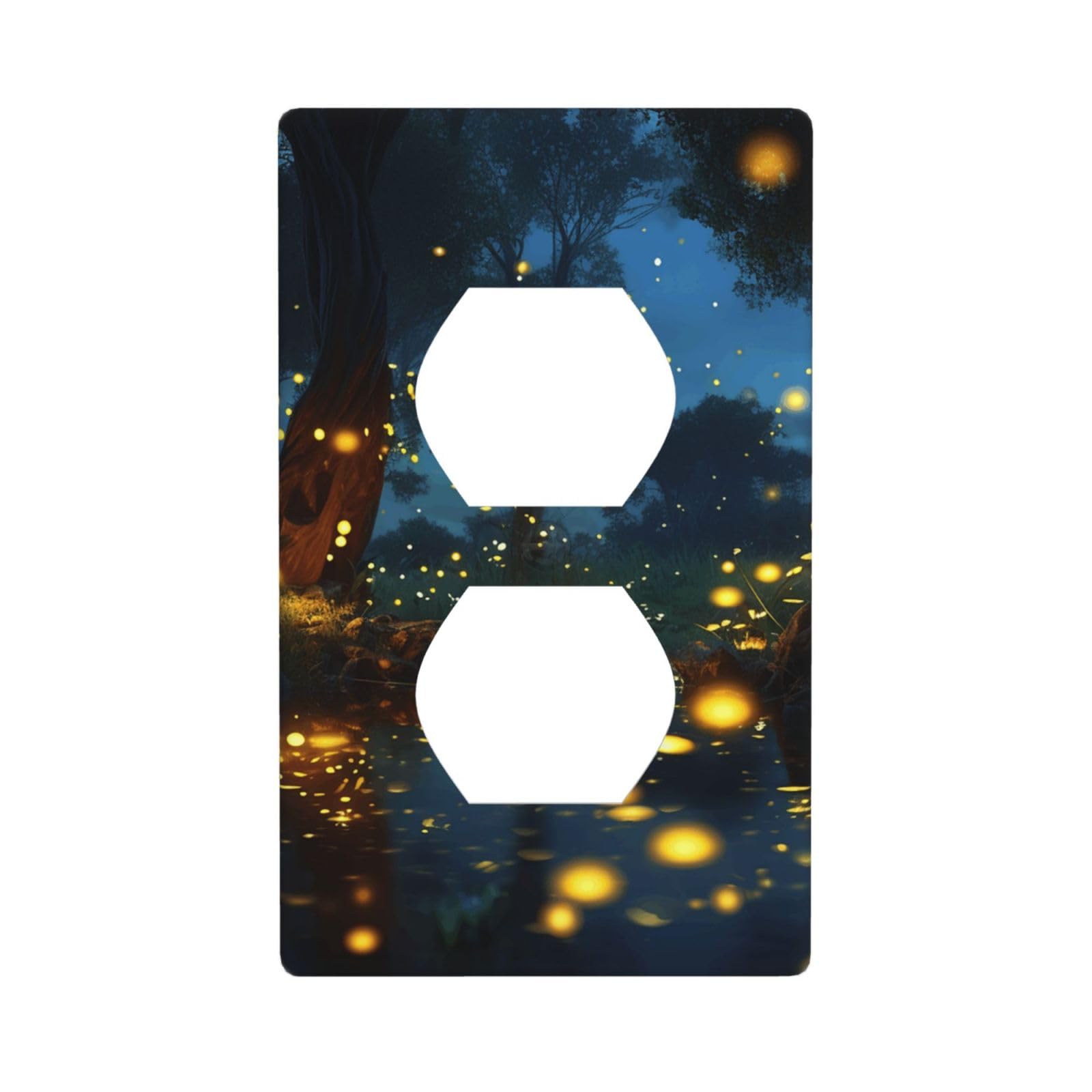 Fireflies Wall Plate, Duplex Outlet Cover 1-Gang Decorative Light Switch Covers, Unbreakable Polycarbonate Faceplates Electrical Receptacle Plug Covers, Screws Included