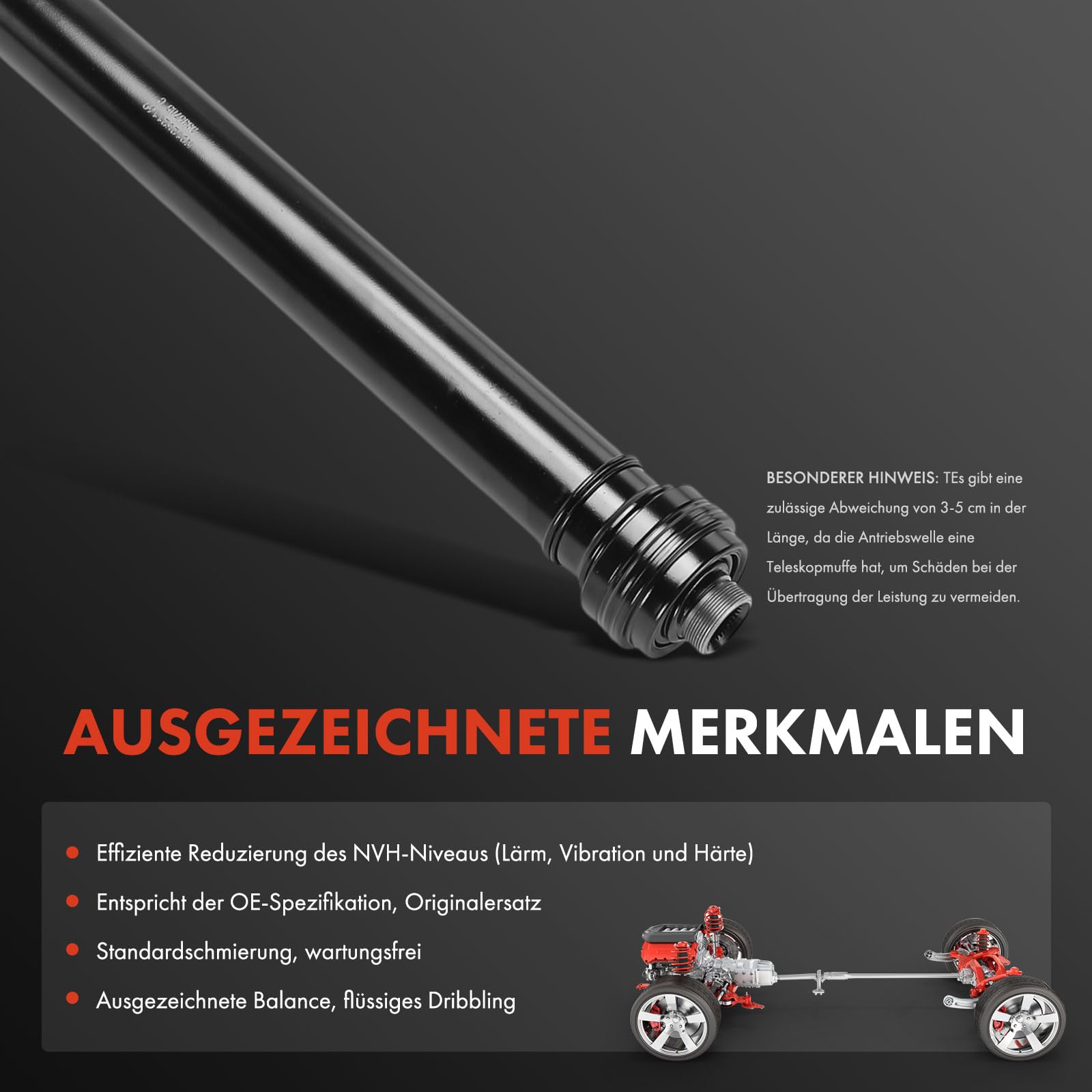 Frankberg Arbre de transmission arrière, arbre de cardan 26107636785 | Compatible avec: ,