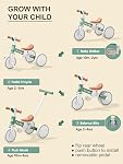 LOL-FUN 5 en 1 Tricycle de 2 à 5 ans pour enfant, Trike pour enfants avec poignée de poussoir, Baby Balance Bicycle pour 1 2 3 Cadeaux garçon fille de l'année