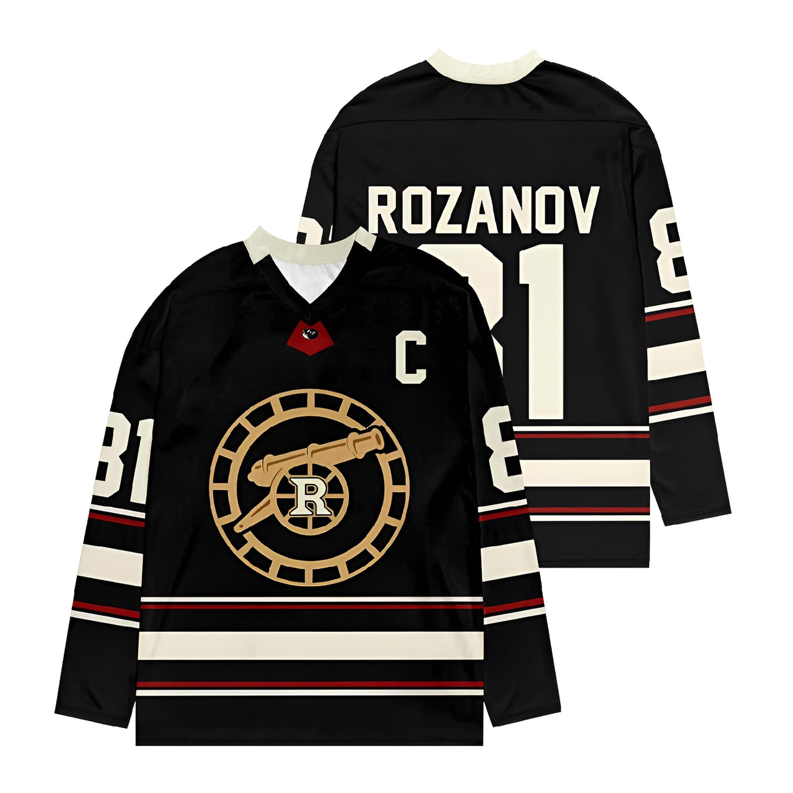 Generisch Heated Rivalry Merch Rozanov 81 24 Ice Hockey Shirt Long Sleeve V-Neck Unisex Sport & Streetwear Style