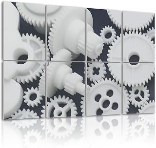 8 Pack Art Acoustic Panels Self Adhesive Plastic Gear Decorative Soundproof Wall Panels Sound Absorbing Panel 48"x32" for Office Home Studio