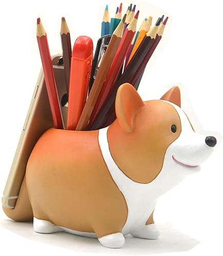 Accesorios de escritorio creativos y lindos Corgi con soporte para teléfono, bolígrafo, taza, decoración de oficina, hogar, oficina, escuela, disponible en Yaxa Costa Rica