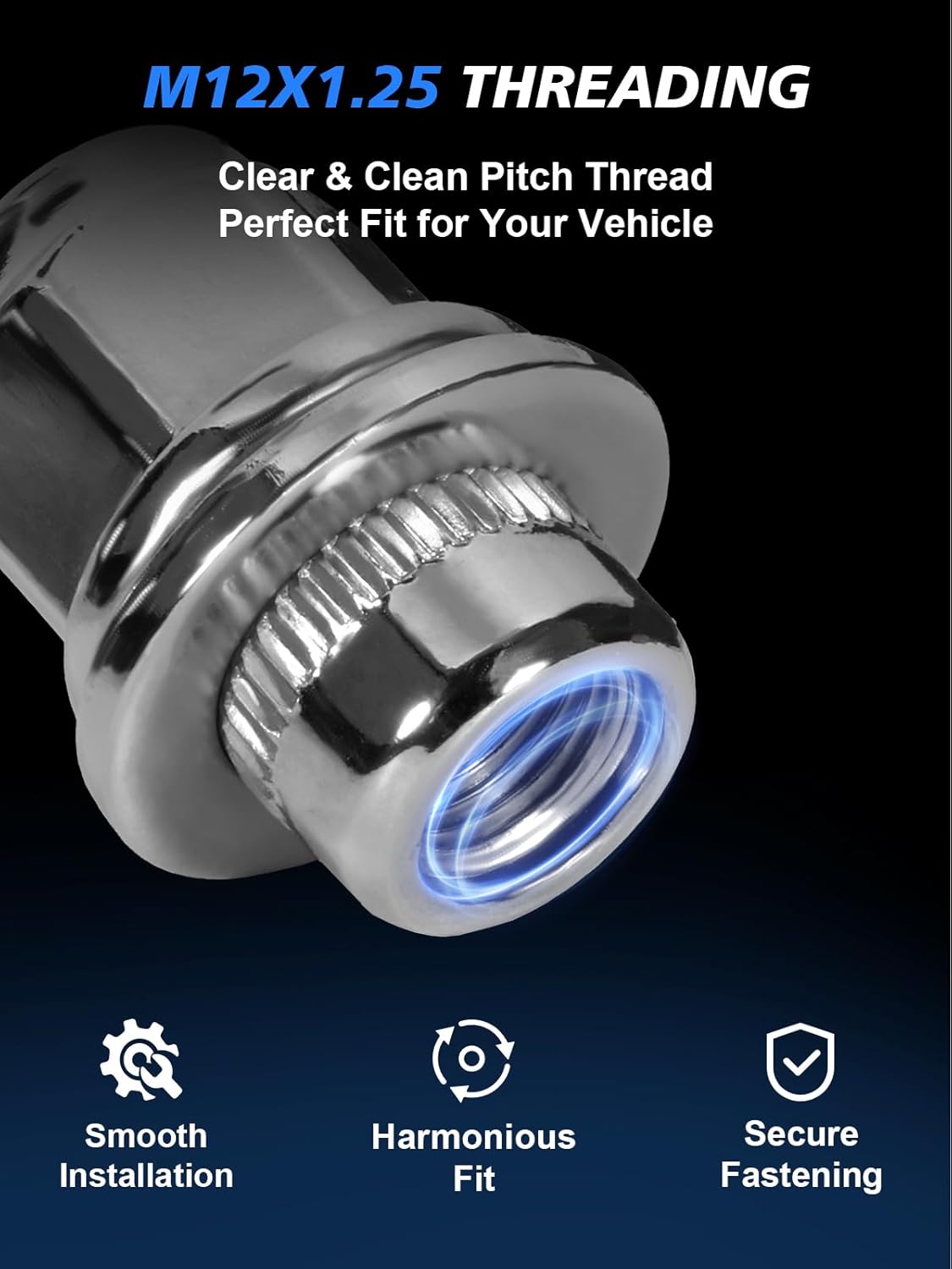 M12x1.25 Lug Nuts - 20pcs OEM Wheel Lug Nuts Compatible with Nissan Altima, Quest, Rogue, Tsuru, Infiniti Q45, Q50, Q70, JX35 Chrome Acorn Wheel Nuts
