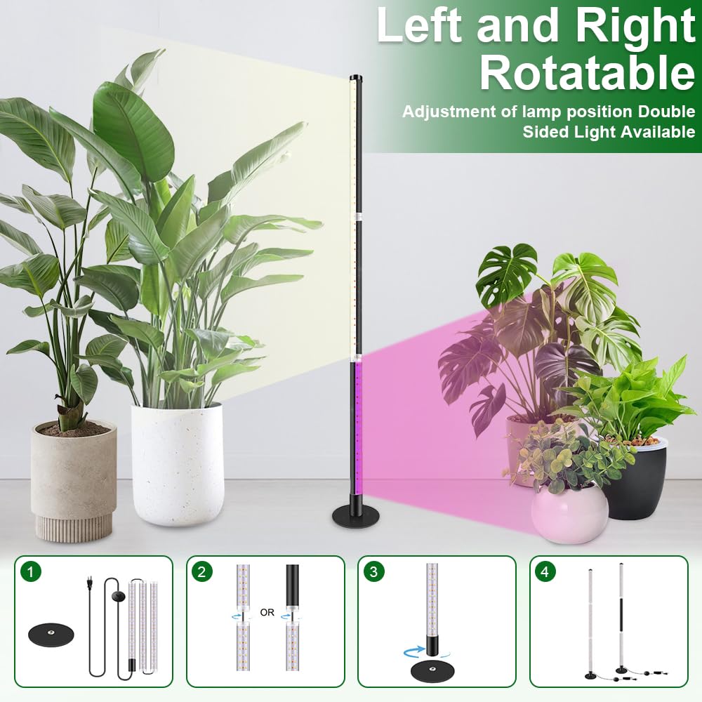 Lampe Plante Interieur, 243 LEDs Lampe Horticole Led Spectre Complet avec Minuterie et 3 Modes d'Éclairage, 45 W, Lumière de Croissance pour Plantes avec Base Ronde [Classe énergétique E]