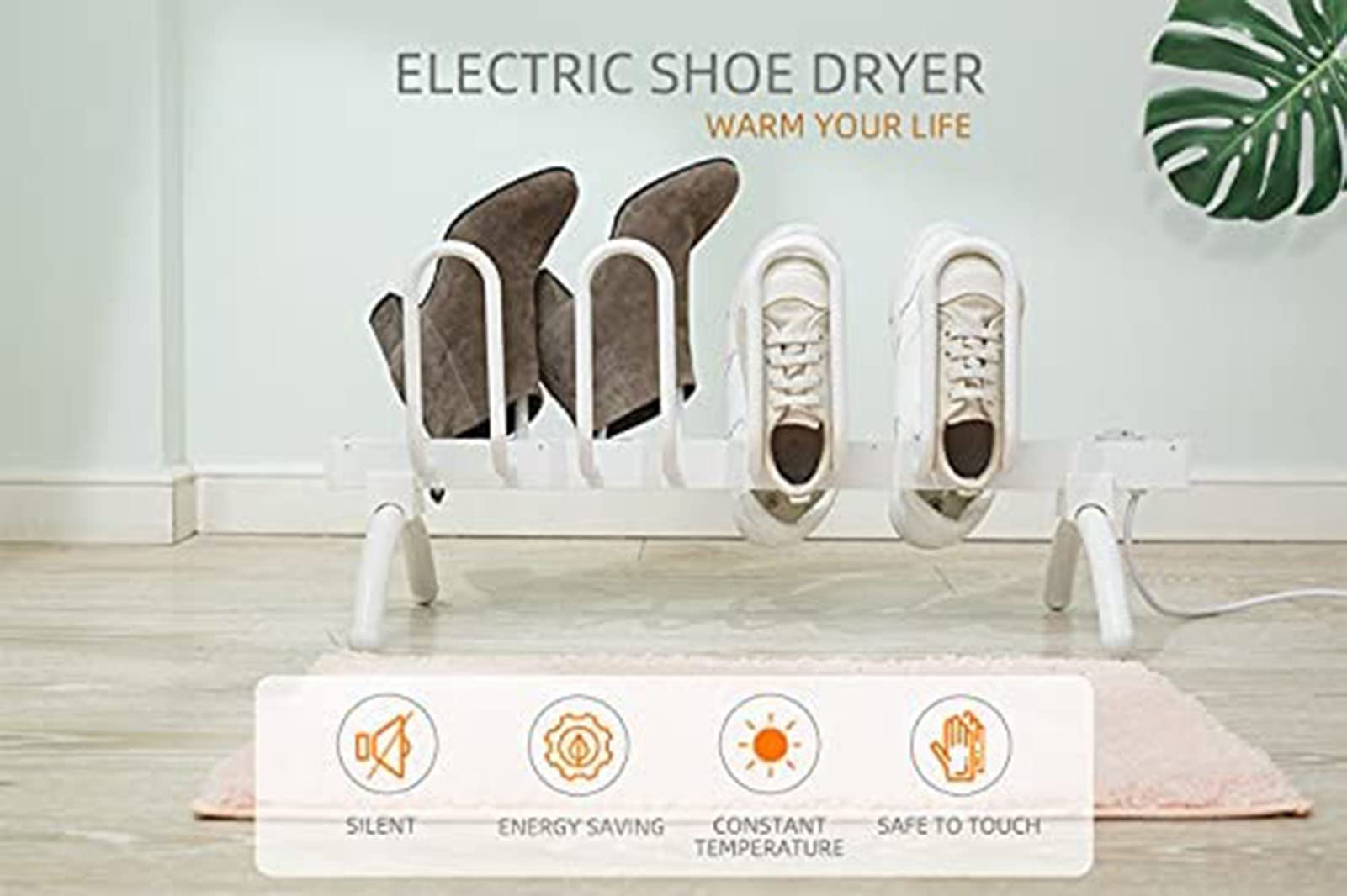 4 Paia di asciuga Scarponi Elettrico scaldapiedi con Timer per Scarpe, asciuga Scarpe Elettrico per asciugare Scarpe Stivali Guanti Calze
