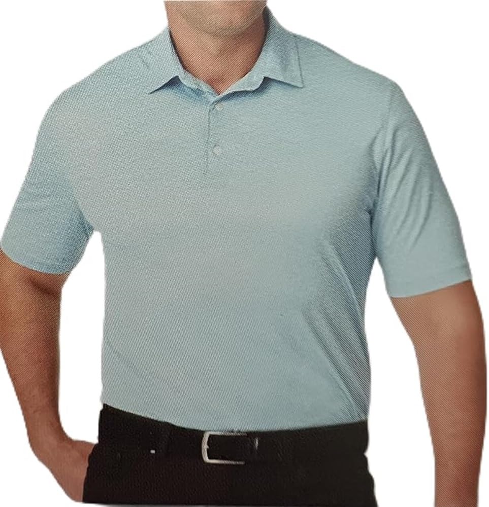 Greg Norman Men's Performance Golf Polo (Green Sea, L)