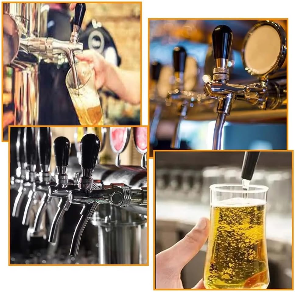 1pc Adjustable Flow Chrome Draft Beer Faucet - Premium Home Brewing Keg Tap with Ball Lock Disconnect(Bronze)