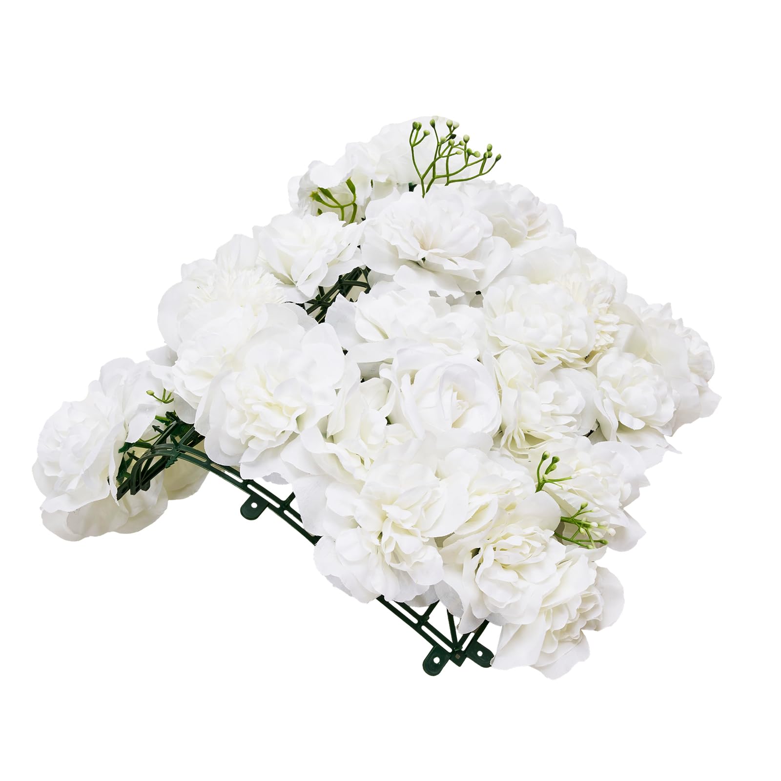 VEVOR Panel 3D de Flores Artificial para Pared 24 Piezas 38 x 38 cm Fondo de Pared con Flores Artificiales sin Costuras Instalación Fácil para Bodas, Hogar, Jardín, Fiestas, Decoración, Blanco