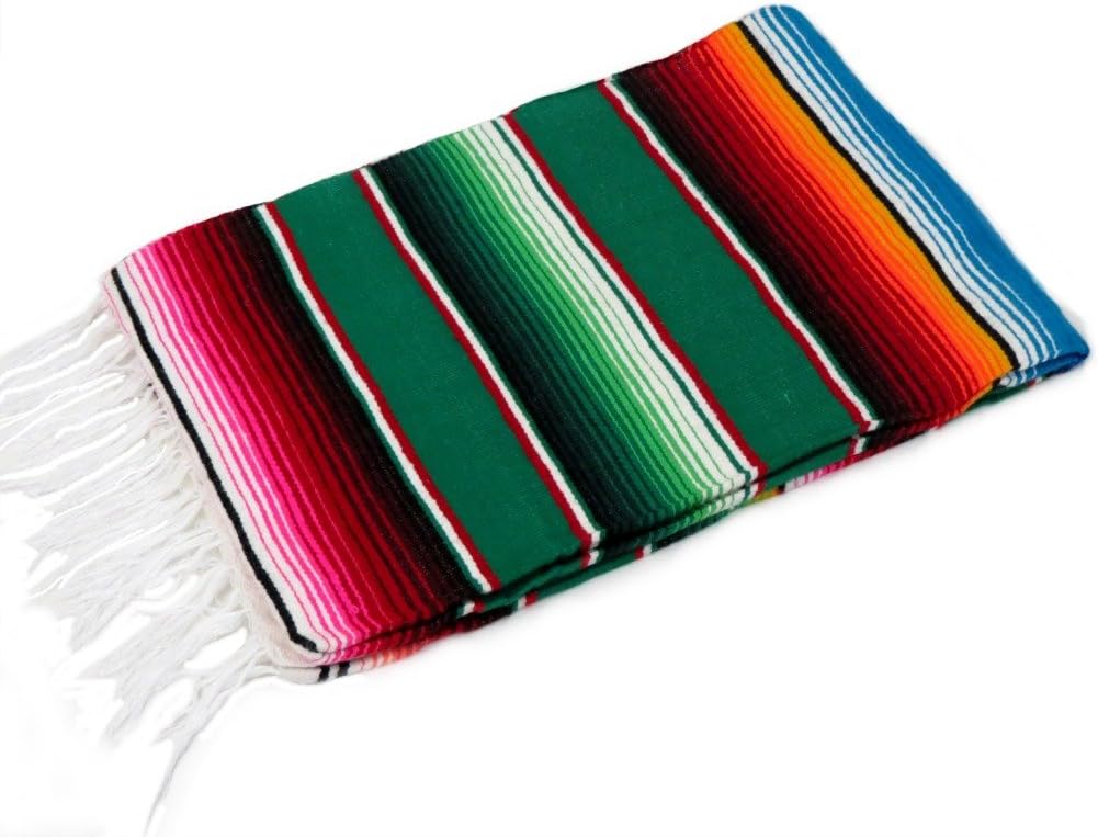 Leos Imports Mexican Serape Blanket (X-Large 82"x60", Royal Blue)