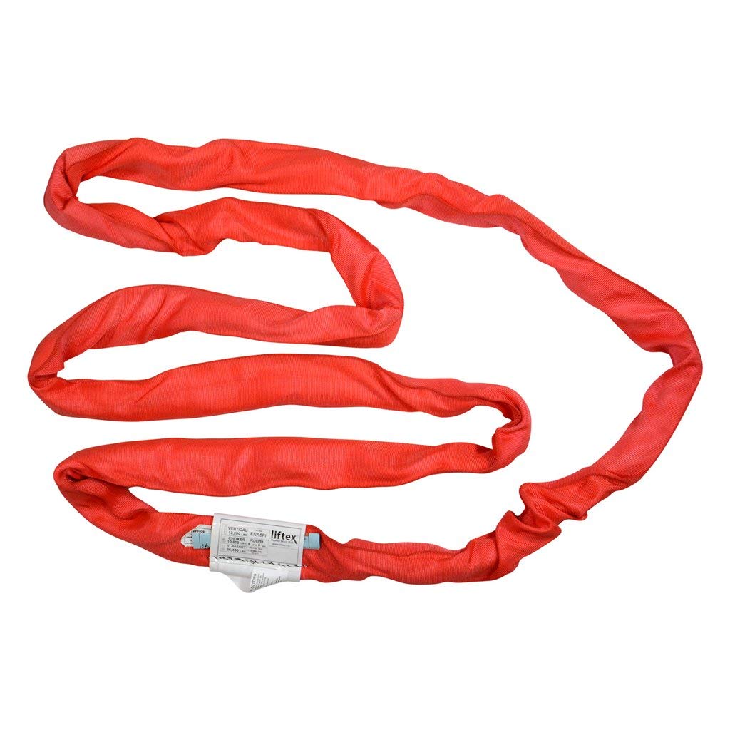 Liftex ENR5X6PD Endless Roundup Roundsling, 13200 lb. Vertical, 10600 lb. Choker, 26400 lb. Basket, 6', Red