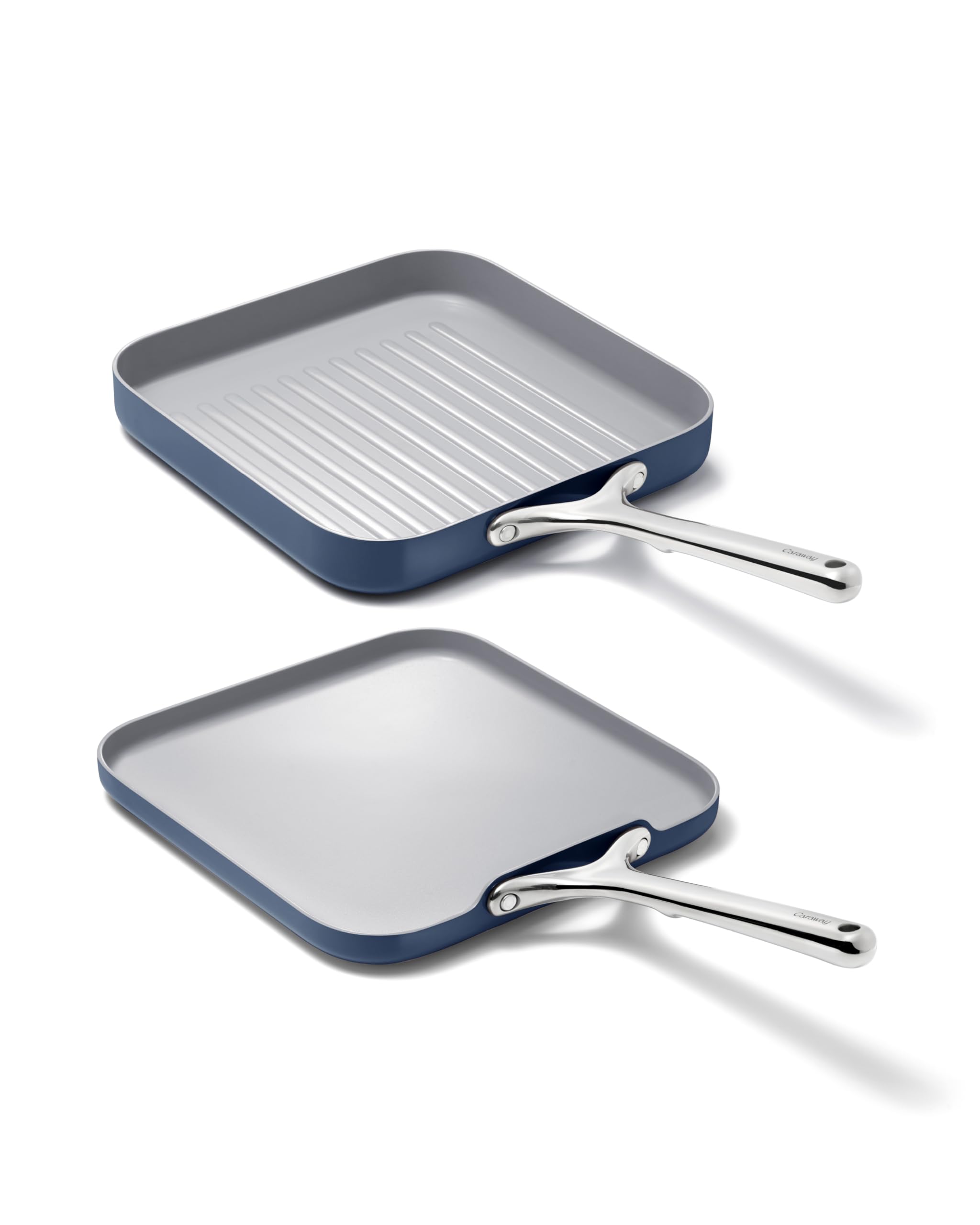 Caraway Griddle Pan Grill Pan Duo - Non-Stick Ceramic Coated - Non Toxic PTFE PFOA Free - Oven
