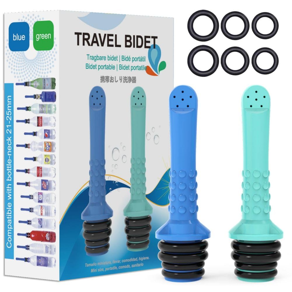2PCS Backpacking Bidet - Portable Bidet for Toilet - Travel Bidets Universal Shower Pipe for Traviling Compatible with