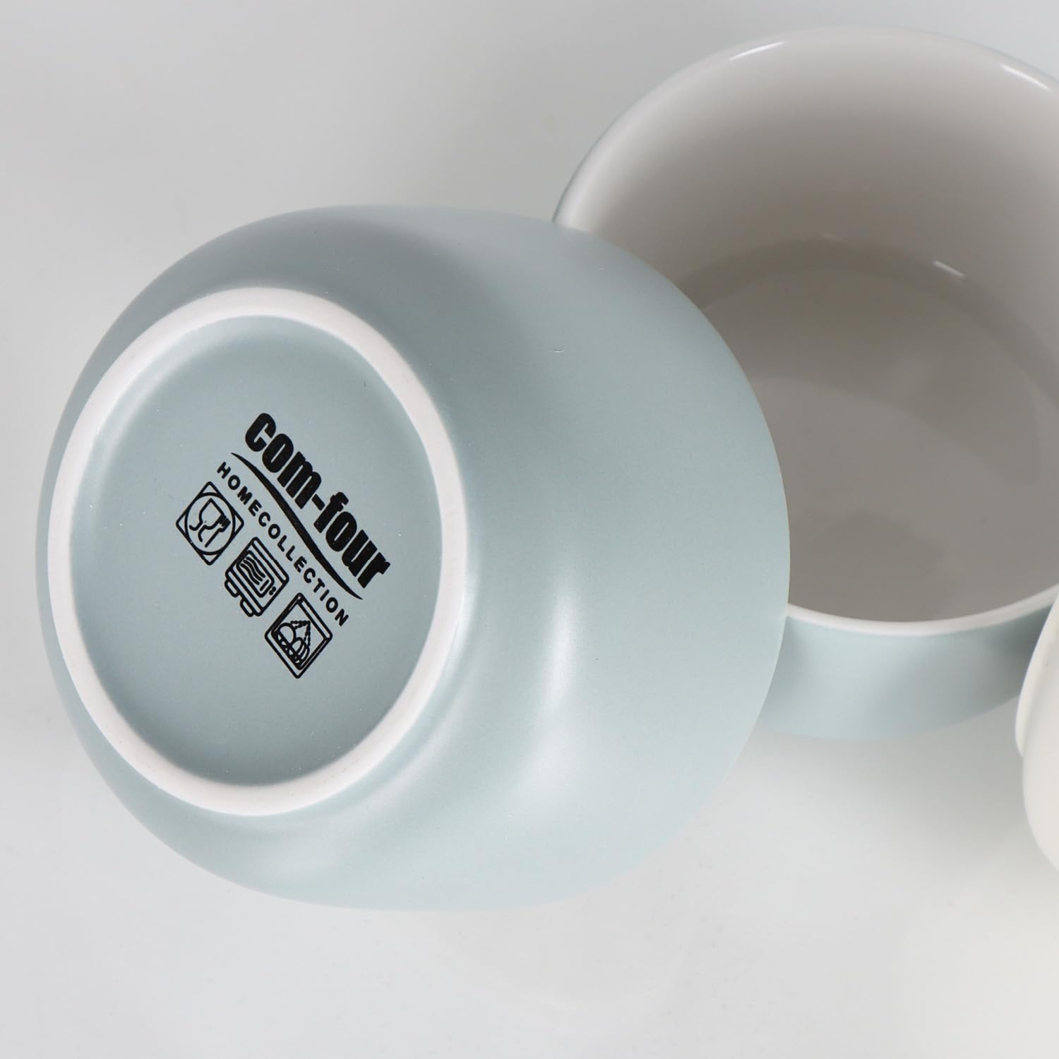 com-four® 12x Ragout Fin Schale - Ofenfeste Förmchen in grau und beige - Creme Brulee Schälchen - Dessertschale mit je 320 ml - spülmaschinengeeignet (12 Stück - 320 ml grau/beige)