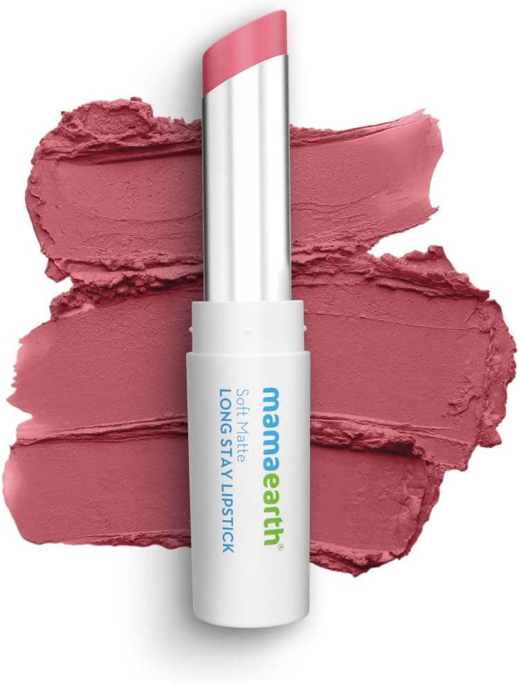 Mamaearth Soft Matte Long Stay Lipsticks with Jojoba Oil & Vitamin E for 12 Hour Long Stay - 04 Berry Nude - 3.5 g