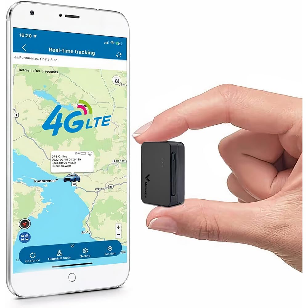 TKMARS Mini Tracker 4G GPS TK903, Echtzeit Tracker via App, GPS Sender Auto Peilsender, Integrierte SIM(ABO erforderlich), magnetischer Ortungsgerät, mehrere Alarme, Bis zu 60 Tage Akkulaufzeit