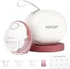 Momcozy M6 Breast Pump Hands Free Mobile Style, Wearable Breastfeeding Pump Ideal Rhythm for More Milk, DoubleFit Flange More Fit & Discreet with 3 Modes & 9 Levels, 24mm1 Count, Cozy Red