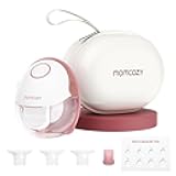 Momcozy Breast Pump Hands Free Mobile Style | M6, Wearable Breastfeeding Pump Ideal Rhythm for More Milk, DoubleFit Flange More Fit & Discreet with 3 Modes & 9 Levels, 24mm - 1 Pack Cozy Red