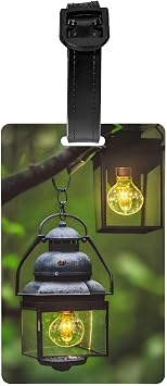Fireflies and Lantern Print Luggage Tag a Secure ID Identifier with Full Back Privacy Cover, Travel and Cruise Essentials