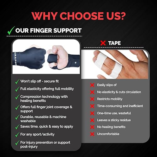 Miniatura 6 de Par de guantes de compresión alternativos de cinta de dedo medio, protección contra atasco de lesiones y soporte de agarre para BJJ y deportes negro