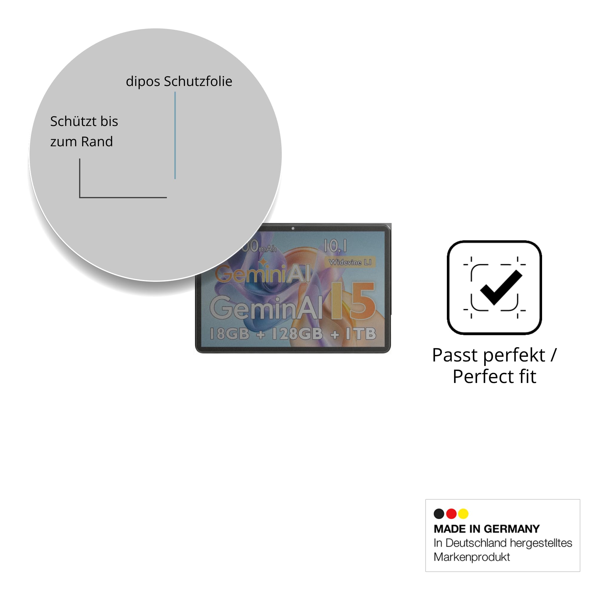 dipos Protector de Pantalla Antiespía para UBDXBD Z-50G | Película protectora mate, filtro de privacidad 4 vías, ajuste perfecto, antiarañazos, sin burbujas, autoadhesivo