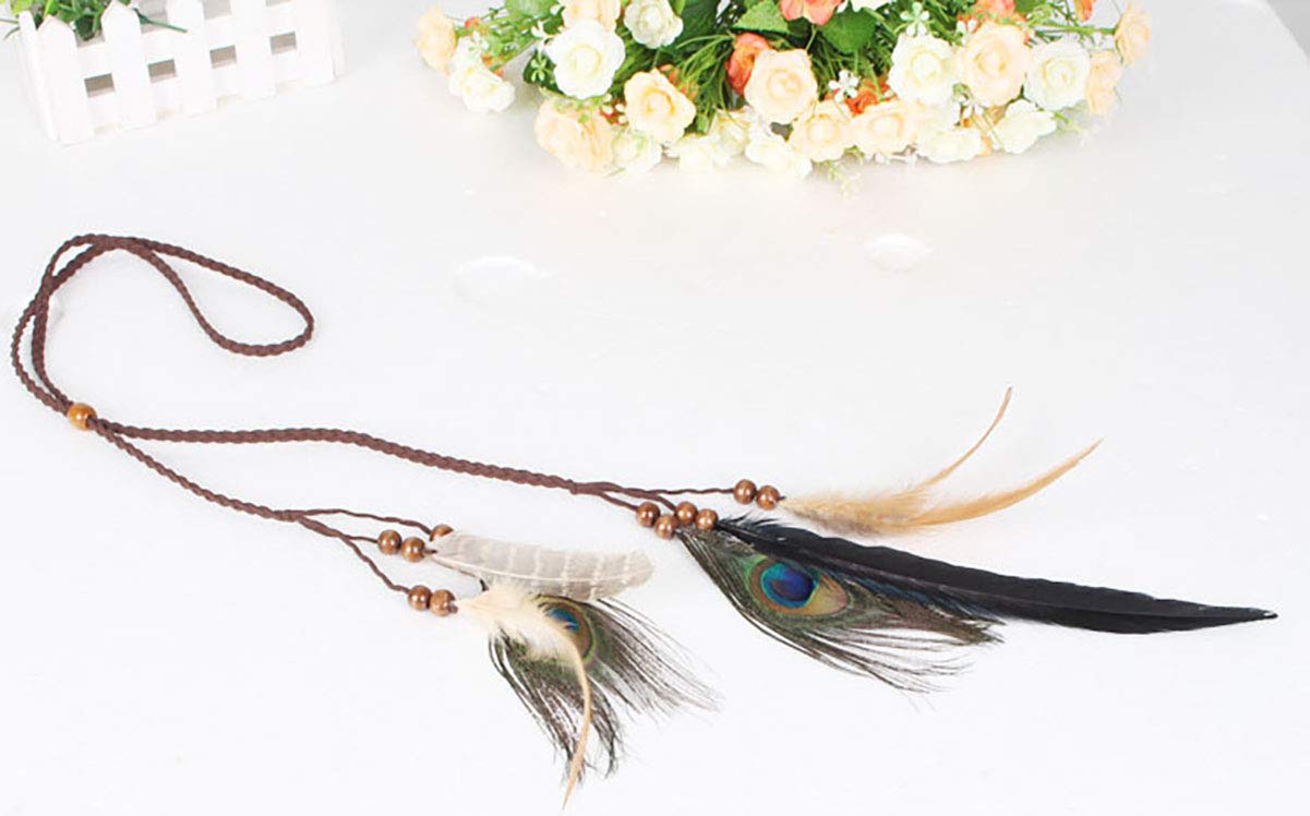 Accessori per Capelli Donna Hippie Copricapo Regolabile Boho Fascia per Capelli Piuma di Pavone – acquista a prezzi convenienti sul marketplace
