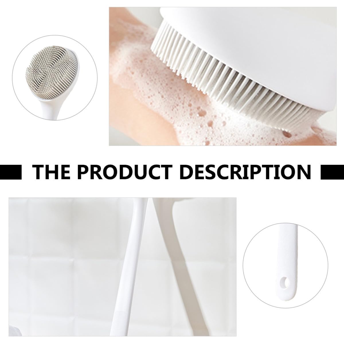 Healeved 3piezas Cepillo De Masaje Para Ducha De Mango Exfoliante y Limpiador De Espalda Para Adultos Para Baños Relajantes y Cuidado Piel