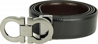 Salvatore Ferragamo Men's Reversible Belt 679535 0001 0039 Nero/Auburn 115 Size