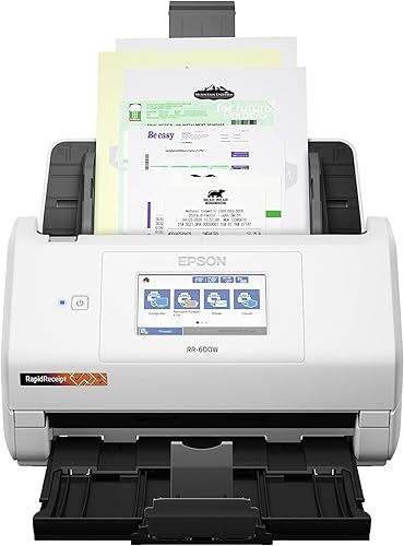 Miniatura 1 de Epson RapidReceipt RR-600W - Escáner inalámbrico de documentos y recibos a color para escritorio con software de gestión de recibos, pantalla táctil
