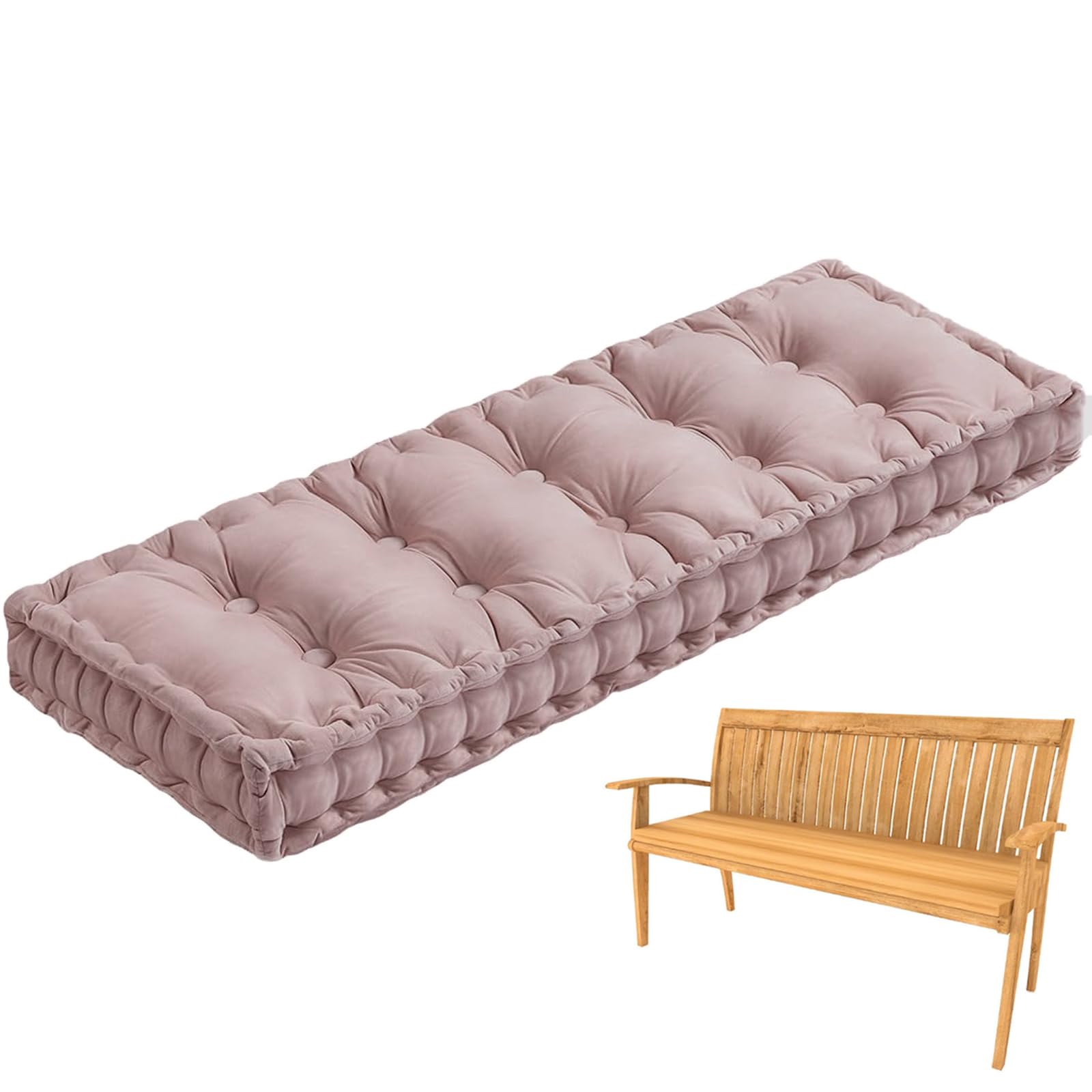 Coussin de banc de luxe en velours doux 80x40 cm pour une assise d'exception