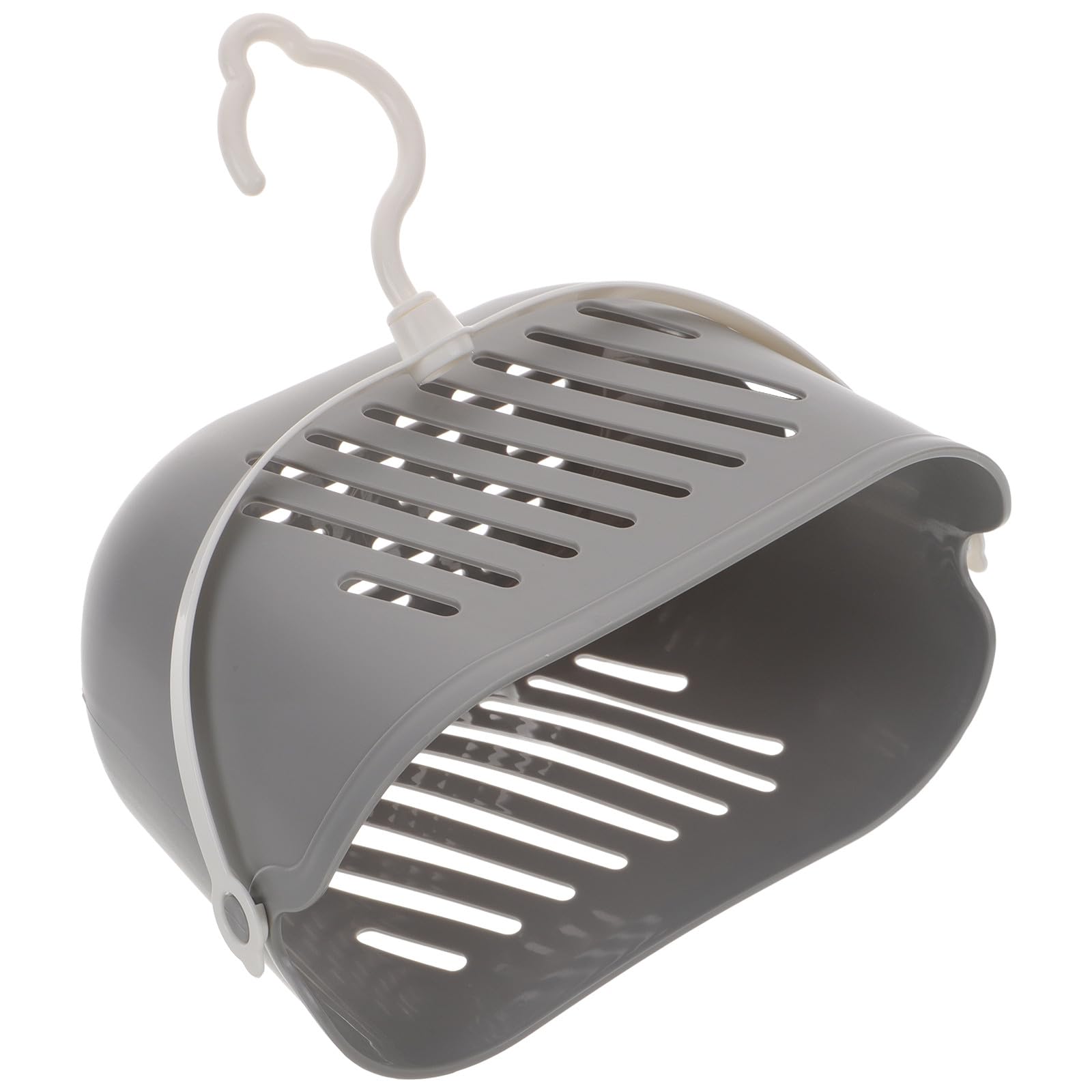 KALLORY Hanging Shower Basket Bathroom Organizer Plastic Portable Storage Basket with Hook Gray Wall-Mounted Shower Caddy for Bathroom