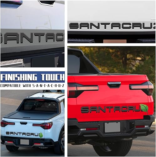 Vista 48 de Letras de inserciones para portón trasero compatibles con Santa Cruz 2022 2023 2024 2025 3D elevado y fuerte adhesivos letras adhesivas para emblema