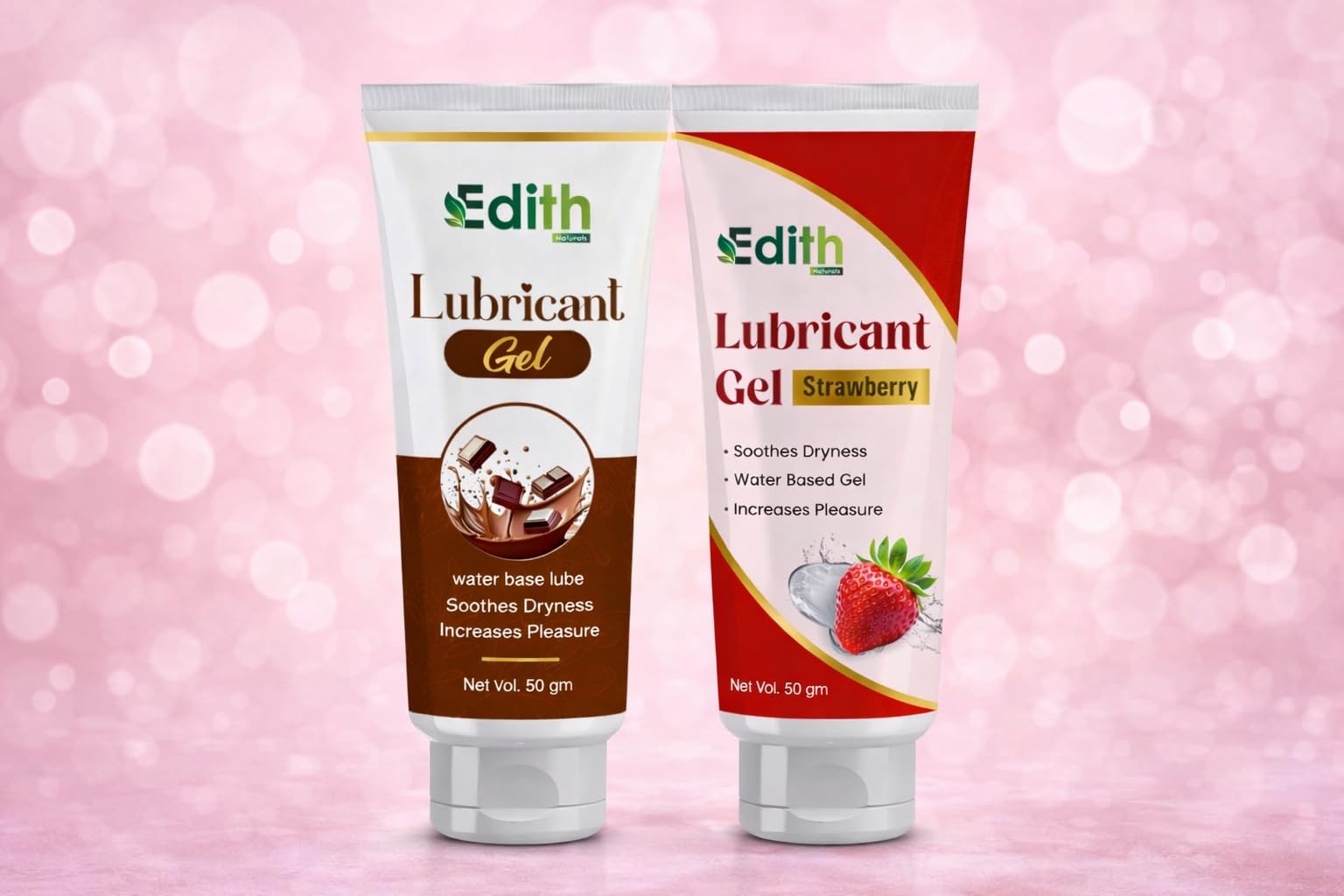 Edith Naturals Lubricant Gel, Chocolate and Strawberry, Water Based, Soothes Dryness, Increases Pleasure, 50 gm Each-image-16