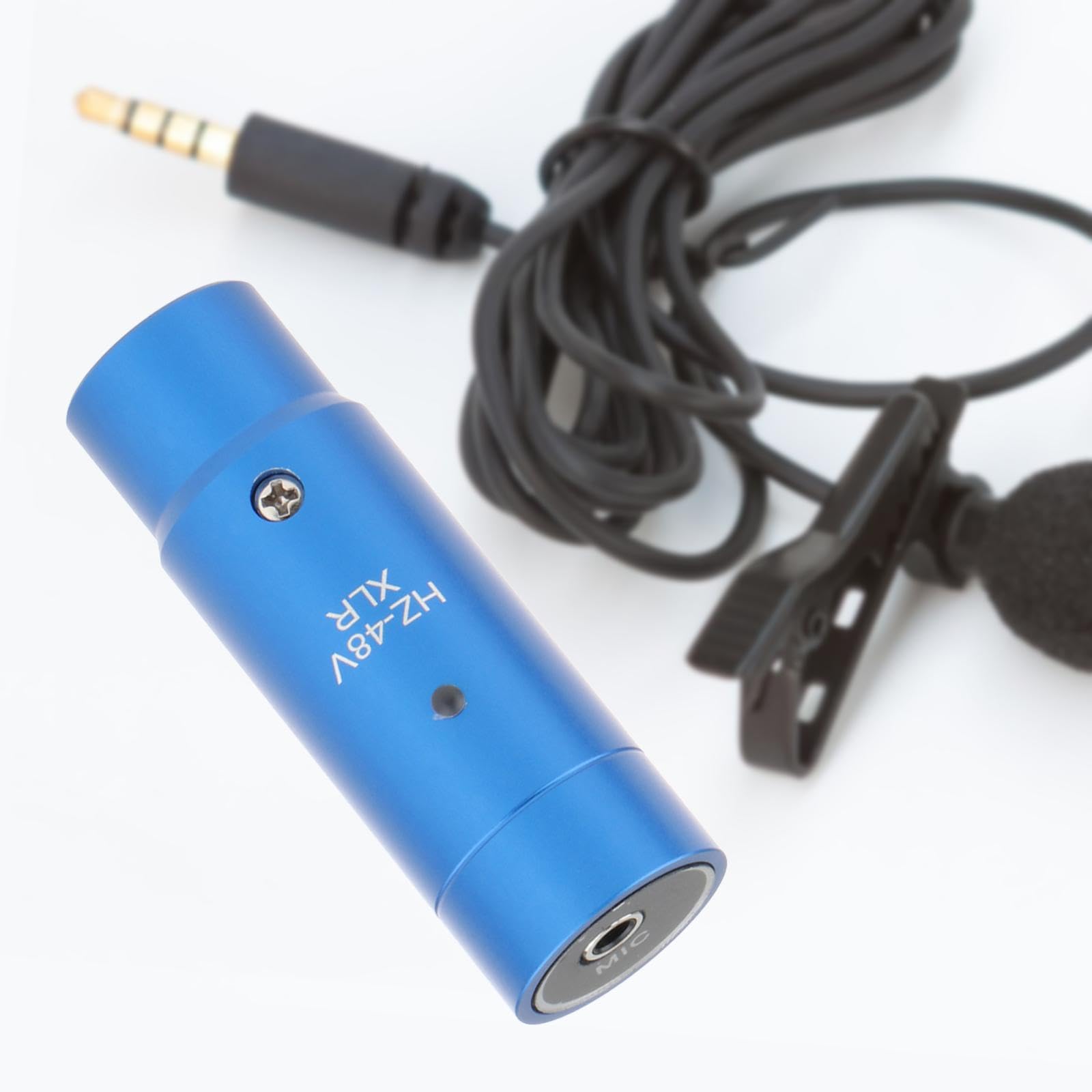 5 Set Phantomspeisung Adapter Stereo für Kondensator Mic Plug and Play XLR Mic Adapter blau Länge 63mm