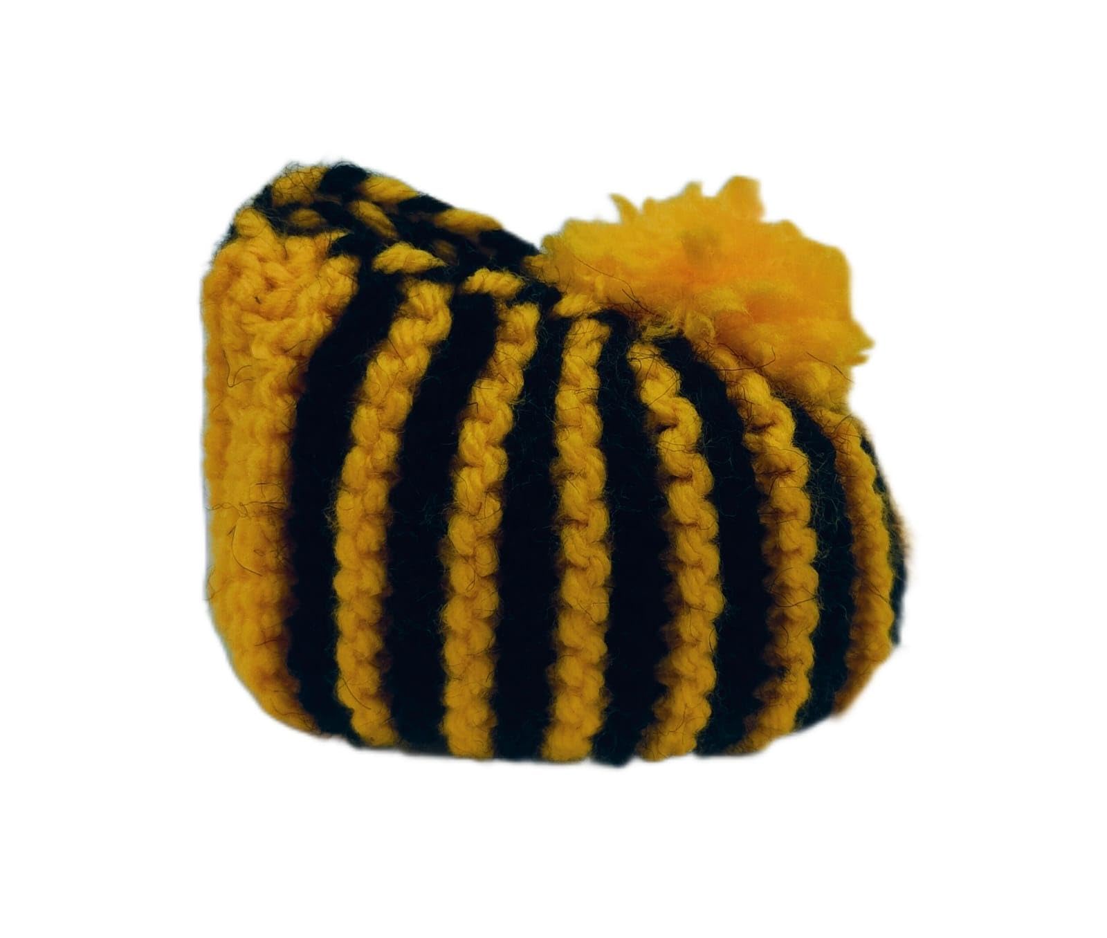 Handmade Baby Booties, Pure Wool Knitted Winter Shoes, Black and Yellow Stripes, Ankle-High, 0-12 Months, Indoor Wear-image-23