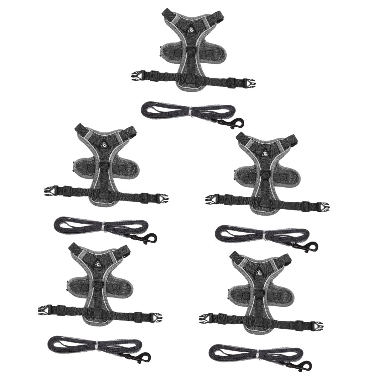 INOOMP 5pièces pour Chiens Et Chats Réfléchissant Gilet Confortable Et Ajustable pour Promenade Extérieur Modèle Maille Respirante Et Securisée