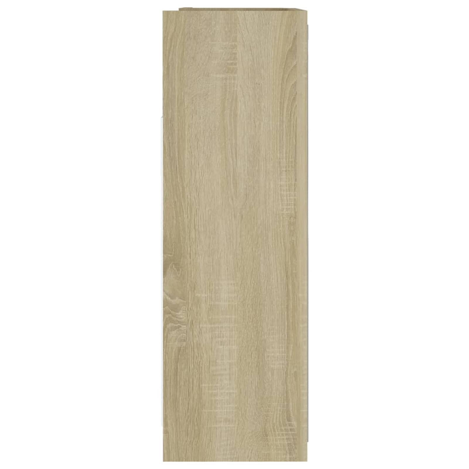 Homgoday Szafka łazienkowa z lustrem, dąb sonoma, 62,5 x 20,5 x 64 cm, drewno inżynieryjne, szafka do przechowywania, meble łazienkowe, toaletka, przechowywanie mebli łazienkowych