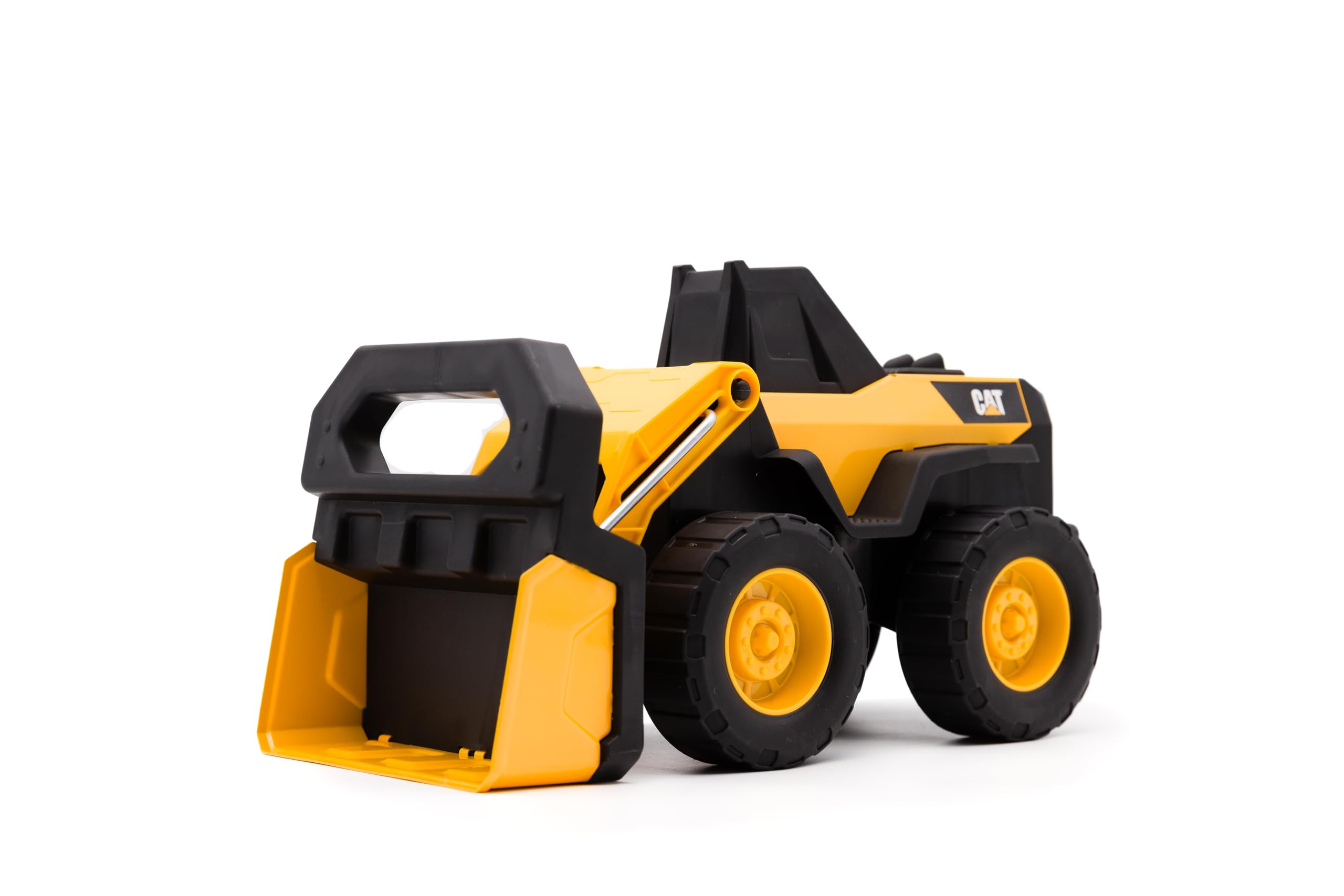 Cat Compact Steel Wheel Loader - 12" Construction Toy with Real Working Loader Arm & Durable Steel Parts - Ideal for Realistic Construction Play -