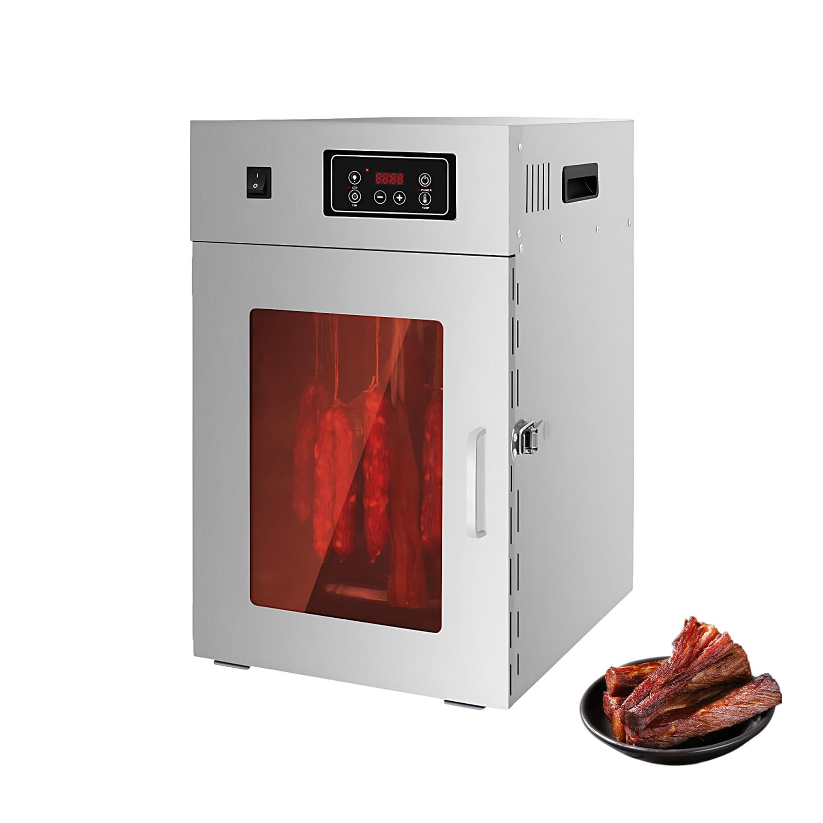 Essiccatore Carne, Essiccatore Carne Professionale Digitale 800w Con Timer 24 Ore, Armadio Di Essiccazione Sospeso per Carne Secca E Salumi, Uso Ristorante