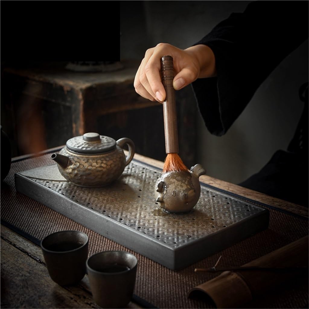 Bandeja de té Kong Fu, Bandeja de té de cerámica Seca, Bandeja de Drenaje para el hogar, Bandeja de té Rectangular Retro para Almacenamiento de Agua