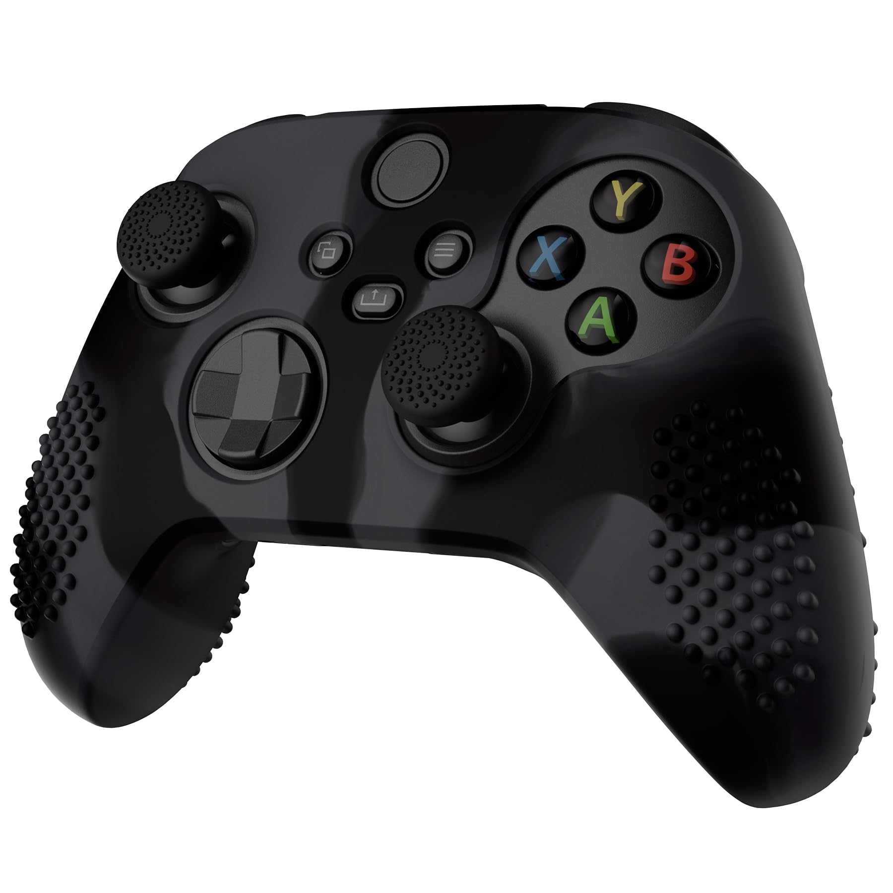 eXtremeRate PlayVital Funda de Silicona para Xbox Series X/S, Carcasa Antideslizante con 6 Thumb Grips, Protector Ergonómico, Accesorios para Xbox Series X/S - 3D Tachonado (Oscuro Gris Negro) — view 6