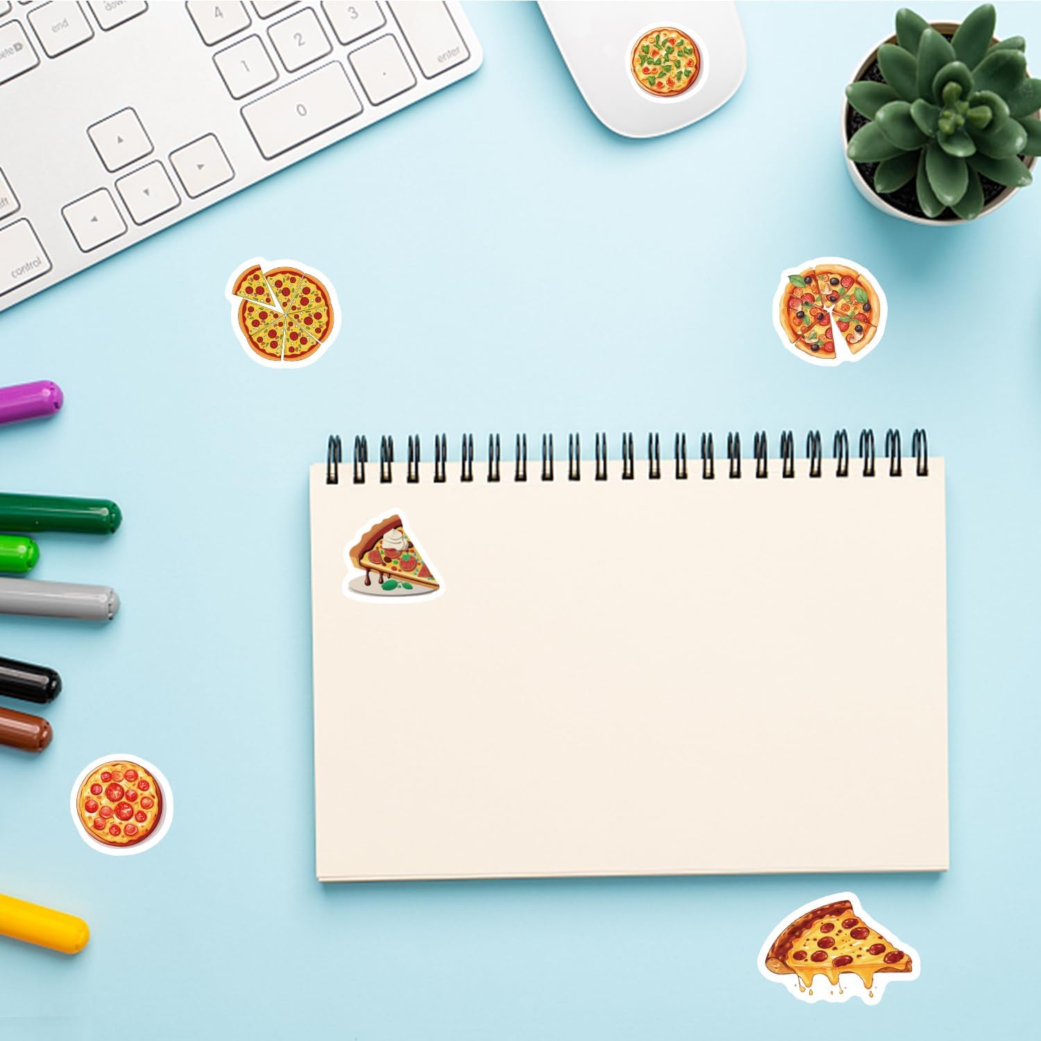768枚 ピザテーマペーパーステッカー、食品/ピザパーティー記念品デコレーション用品 グッディーバッグ詰め物 景品 モチベーションを