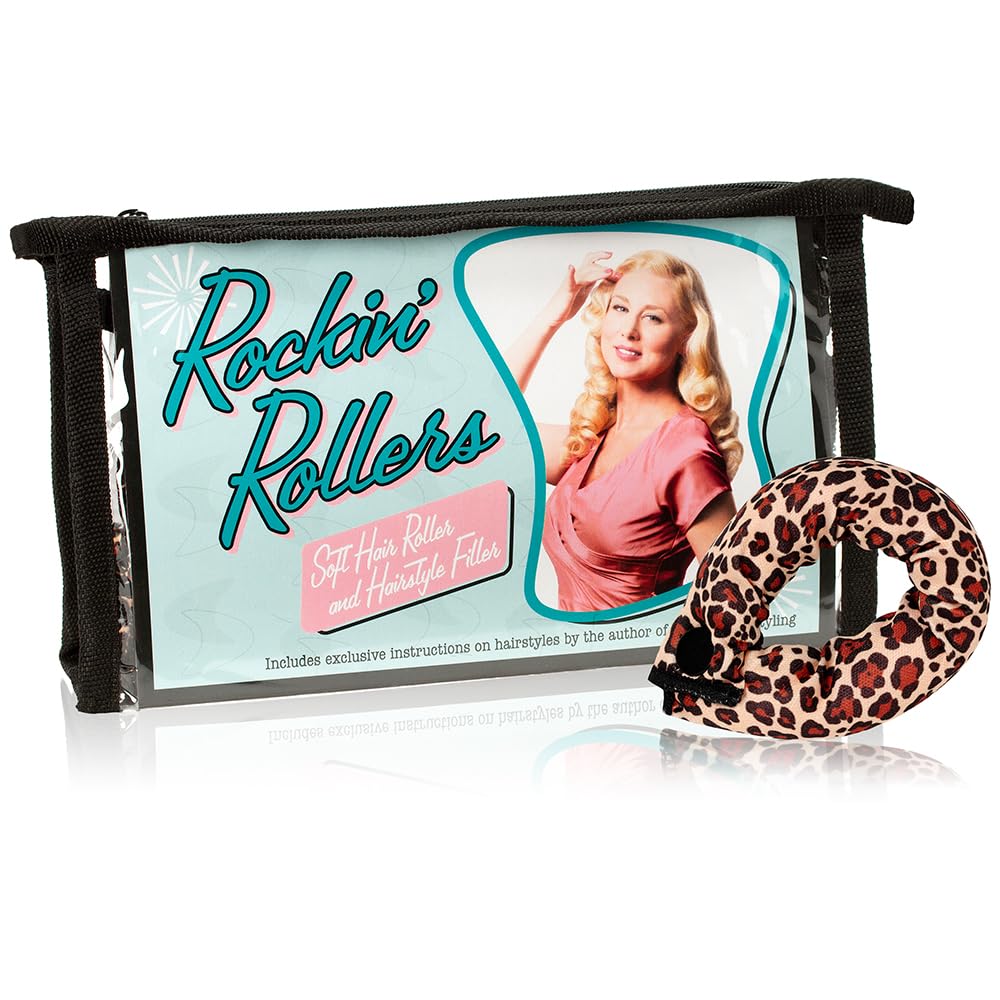 Rockin' Rollers Soft Leopard Print Hair Rollers and Hair Filler