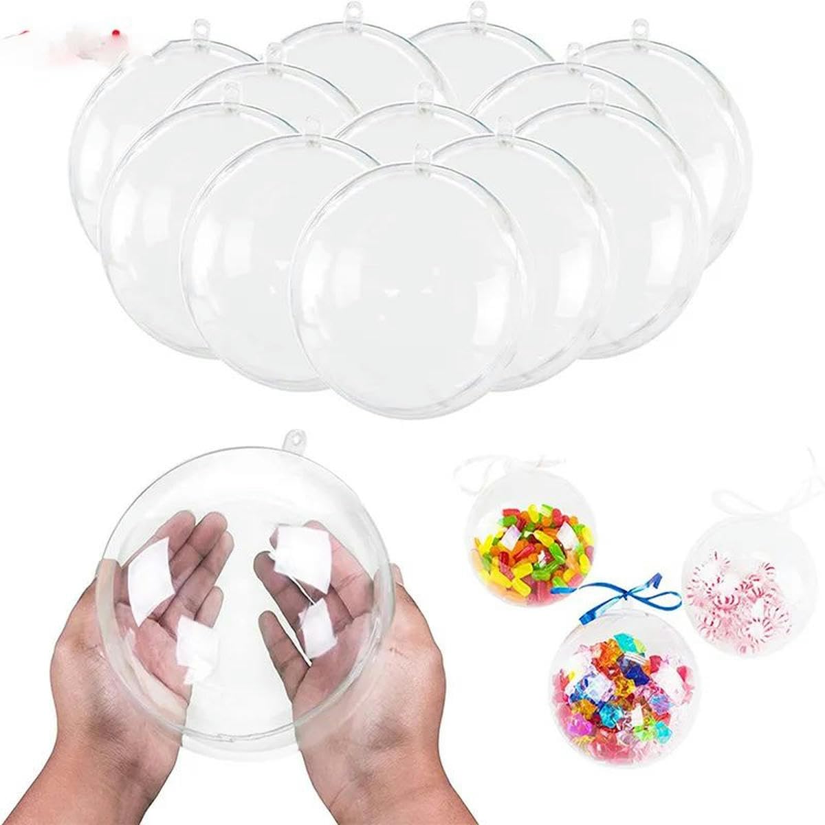 Adornos navideños para el hogar, Bolas Transparentes, Adornos Colgantes para Bodas, Fiestas, Bolas de Navidad, Adornos, 10 Unidades, 12 cm