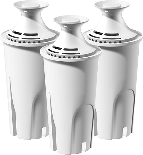 Improvedhand Filtro de agua de repuesto compatible con jarras y dispensadores de agua Brita OB03, Classic 35557, Mavea 107007 y más, paquete de 3