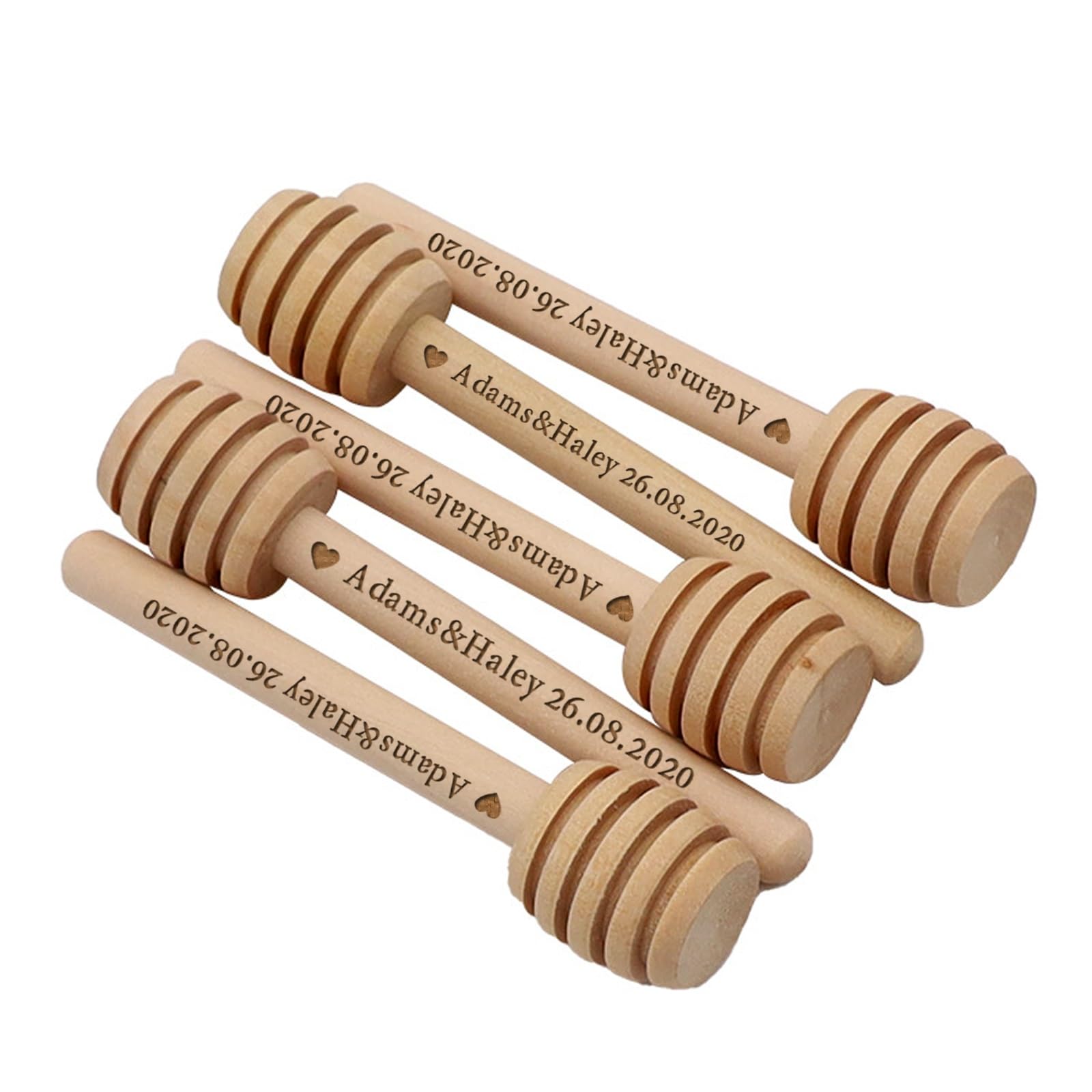 Cuchara De Miel De Madera Personalizada, Palito De Miel De Madera Personalizado, Palito For Remover Miel, Idea De Regalo For Bodas, Mini Cucharones(100pcs,8cm)
