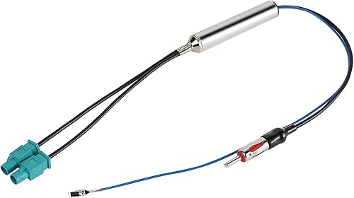 Anina Adaptador de antena de radio doble doble Fakra para 2004-UP VW Volkswagen Audi Skoda Aftermarket GPS Navegación estéreo unidad principal