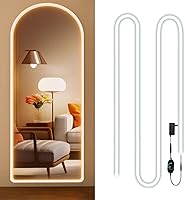 JUNWEN Hollywood Vanity Mirror Lights - 16ft Waterproof 600 Warm White LEDs Kit with Dimmer for Bathroom Makeup Mirror